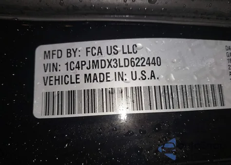 2020 Jeep Cherokee Limited 4X4 z USA, uszkodzony, nr VIN 1C4PJMDX3LD622440